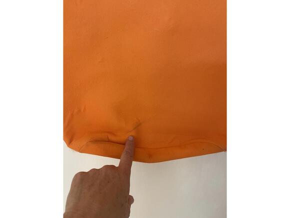 Large Woven Beach Tote Bag with Orange Cloth Back - Picture 4 of 7